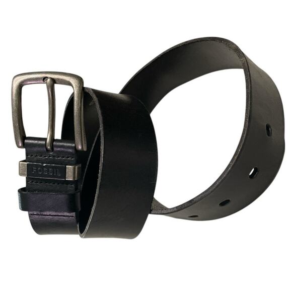 Fossil Genuine Black Leather Belt 34" Medium - Picture 3 of 6